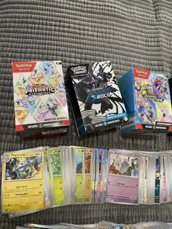 Lot of Pokemon bulk cards holos and EX 3 ETBs full Coins Phantasmal Prismatic - Image 3