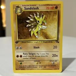 Pokemon Sandslash Fossil 1st Edition Uncommon 41/62 70 HP English TCG Card - Image 1