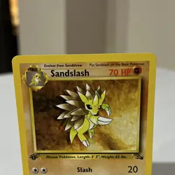 Pokemon Sandslash Fossil 1st Edition Uncommon 41/62 70 HP English TCG Card - Image 2
