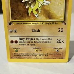Pokemon Sandslash Fossil 1st Edition Uncommon 41/62 70 HP English TCG Card - Image 3
