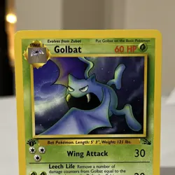 Pokemon Golbat Fossil 1st Edition Uncommon Regular 34/62 60 HP English TCG Card - Image 2
