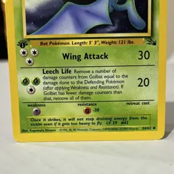 Pokemon Golbat Fossil 1st Edition Uncommon Regular 34/62 60 HP English TCG Card - Image 3