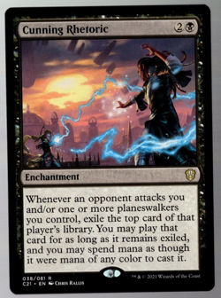 Cunning Rhetoric 038/081 Non Foil Rare Commander 2021 MTG Near Mint - Image 1
