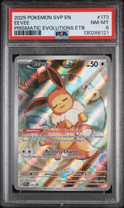 Eevee 173 Pokemon TCG Sv: Prismatic Evolutions Promo Card Holo - PSA 8 - Image 1