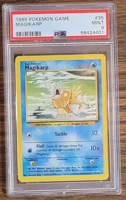 MAGIKARP PERFECT CENTERING PSA 9 1999 Pokemon UNLIMITED #35 - FRESH SLAB - Image 1