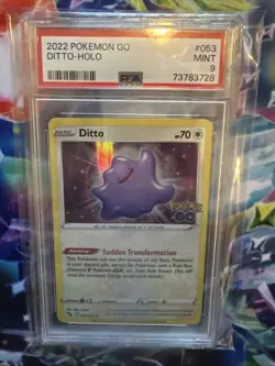 Pokemon TCG Ditto Holo Rare Card 2022 Pokemon Go #053/078 PSA 9 MINT rare - Image 1