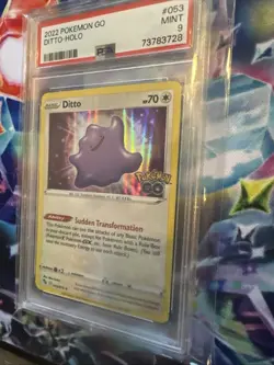 Pokemon TCG Ditto Holo Rare Card 2022 Pokemon Go #053/078 PSA 9 MINT rare - Image 2