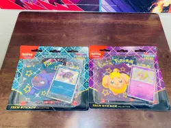 Pokemon Paldean Fates Tech Sticker Collection- Maschiff and Fidough Set of 2 - Image 1
