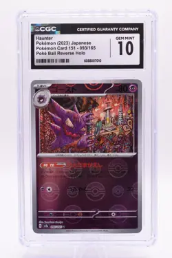 CGC 10 GEM MINT 2023 JP Pokemon 151 Haunter 093/165 Poke Ball Reverse Holo - Image 1