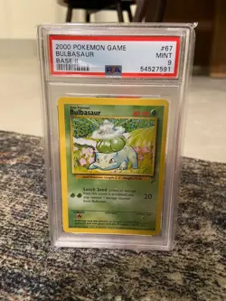 2000 Pokemon Base Set II Bulbasaur #67 PSA 9 - Image 1