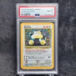 Pokemon Snorlax PSA 8 No Symbol Jungle Holo English TCG 1999 #11 - Image 1