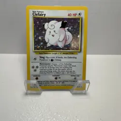 Pokemon Clefairy Base Set 5/102 Holo Rare 40HP Wizards 1999 Vintage Card English - Image 1