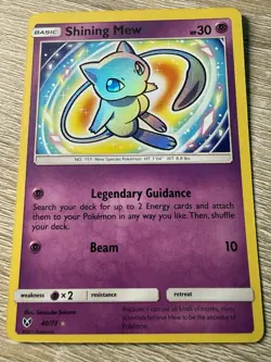 Shining Mew Holographic Holo 2017 Sun & Moon #40/73 - OFF CENTERED - Image 1