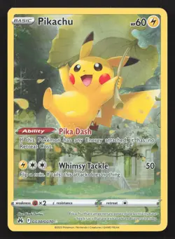 Pokemon Pikachu GG30/GG70 Ultra Rare Crown Zenith: Galarian Gallery NM - Image 1