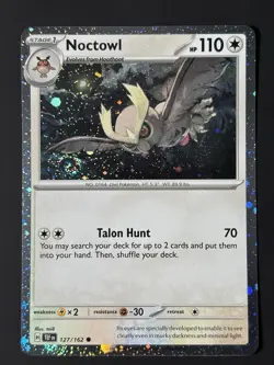 2x Swirl 🌀 127/162 Noctowl Temporal Forces - Cosmos Holo Pokemon TCG LP+ - Image 1