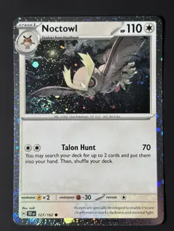 2x Swirl 🌀 127/162 Noctowl Temporal Forces - Cosmos Holo Pokemon TCG LP+ - Image 2