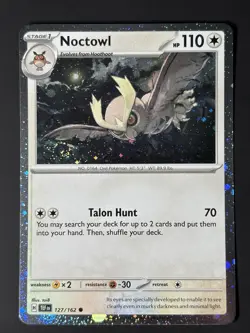 2x Swirl 🌀 127/162 Noctowl Temporal Forces - Cosmos Holo Pokemon TCG LP+ - Image 5