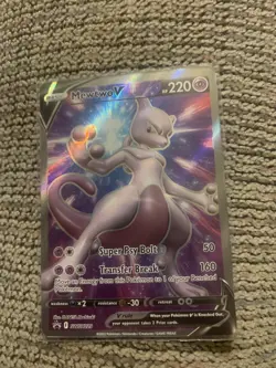 Pokemon Go TCG 2022 Black Star Promo Full Art Holo Mewtwo v SWSH229 - Image 1
