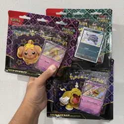 3x Pokemon TCG Scarlet & Violet Paldean Fates Tech Sticker Collection - Sealed - Image 1