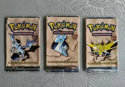 Pokemon TCG Fossil Booster Packs EMPTY Full Artwork Set Vintage Packet 2000 #3 - Image 1