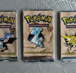 Pokemon TCG Fossil Booster Packs EMPTY Full Artwork Set Vintage Packet 2000 #3 - Image 3