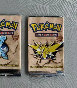 Pokemon TCG Fossil Booster Packs EMPTY Full Artwork Set Vintage Packet 2000 #3 - Image 4