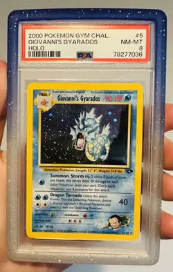 Pokemon Giovanni's Gyarados Gym Challenge PSA 8 Holo 5/132 - Image 1