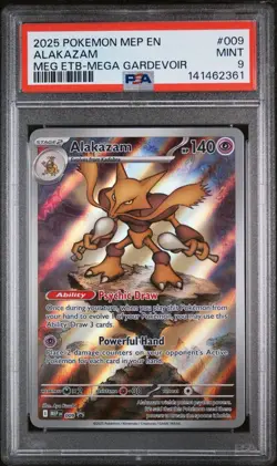 2025 POKEMON MEP EN#009 ALAKAZAM GEM MT MEG ETB-MEGA GARDEVOIR - Image 1