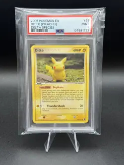 2005 Pokemon Ditto 63/113 (Pikachu) - EX Delta Species - Vintage PSA 9 - Image 1