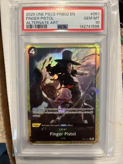 Finger Pistol (Alt Art) EB01-051 Premium Booster -The Best- Vol. 2 Foil PSA 10 - Image 1