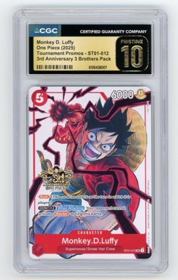 Monkey D. Luffy CGC 10 Pristine One Piece (2025) Promo #ST01-012 3rd Anniversary - Image 1