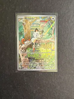 Meowth 106/094 Holo Illustration Rare Phantasmal Flames Pokemon Card PTCG NM - Image 1