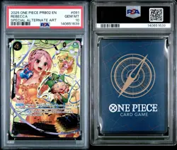 One Piece Card Game - Rebecca (SP) OP05-091 Premium Booster Vol.2 Foil PSA 10 - Image 3
