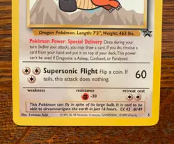 Dragonite Black Star Promo Pokemon TCG #5 WB Movie Card #5 Collectible 2000 WOTC - Image 3