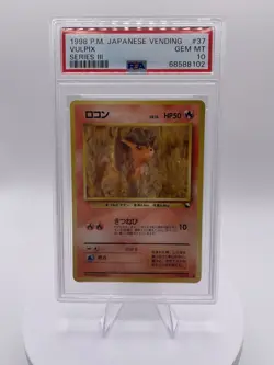 PSA 10 Vulpix #037 1998 Vending Series III 3 Japanese Pokemon Card - Image 1