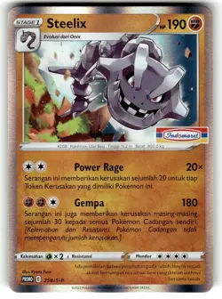 Pokemon 2022 Indonesia Steelix Holo Card 258/S-P Stamped Indomaret - Image 1