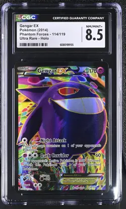 CGC 8.5 Gengar EX 2014 Phantom Forces 114/119 Ultra Rare Holo Pokemon Card - Image 1