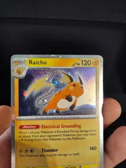Raichu (Cosmos Holo) 026/165 Miscellaneous Cards & Products Holo Fat Swirl!!! - Image 4