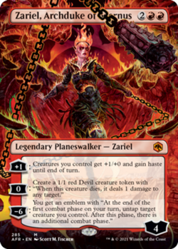 1x Zariel, Archduke of Avernus - Foil - Borderless Light Play MTG Magic - Kid Ic - Image 1
