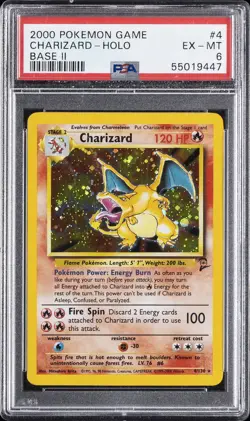 2000 POKEMON GAME BASE II #4 CHARIZARD-HOLO PSA 6 - Image 1