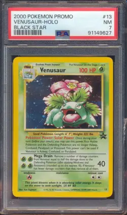 2000 POKEMON PROMO VENUSAUR #13 HOLO BLACK STAR PSA 7! - Image 1