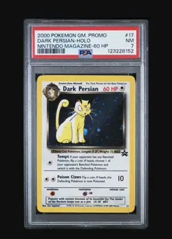 2000 POKEMON GAME PROMO NINTENDO MAGAZINE-60 HP #17 DARK PERSIAN-HOLO PSA 7 - Image 3
