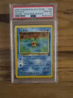 Pokemon League BLACK STAR PSYDUCK PROMO #20 PSA 10 Cert # 65307204 - Image 1