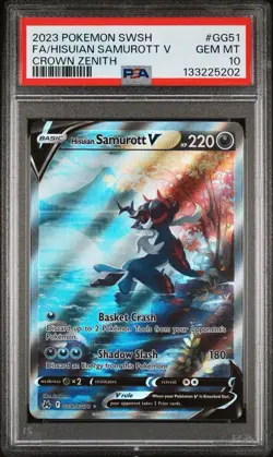 Pokemon TCG Hisuian Samurott v GG51/GG70 Crown Zenith: Galarian Gallery PSA 10 - Image 2