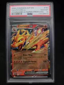 POKEMON 2024 Super Prem Coll SVP EN Promo CHARIZARD EX #161 PSA 10 Gem Mint - Image 1