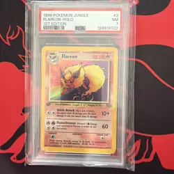 1999 POKEMON JUNGLE 1ST EDITION #3 FLAREON-HOLO PSA 7 - Image 1