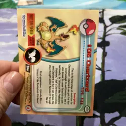 MP Charizard TV Animation Black Logo 1999 Vintage Pokemon Topps #06 Non-Holo - Image 2