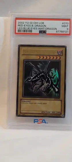 2002 YU-GI-OH! LOB-070 RED-EYES B. DRAGON PSA 9 - Image 1