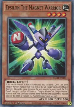 Yugioh! 3x Epsilon The Magnet Warrior BACH-EN020 Common 1st Ed NM - Image 1