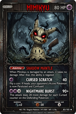Pokemon Horror Mimikyu Custom Card - Image 1